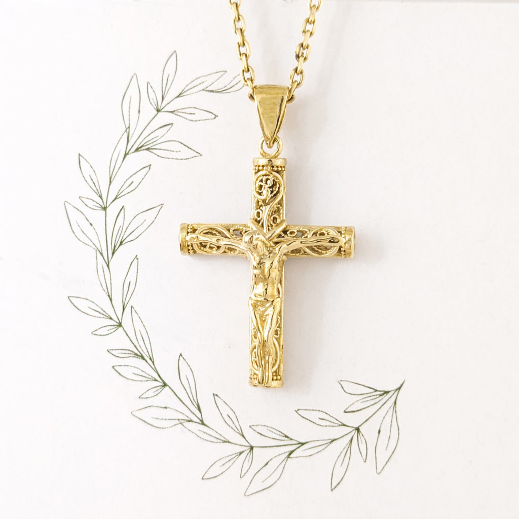 Crucifix Cross Pendant Religious Detail