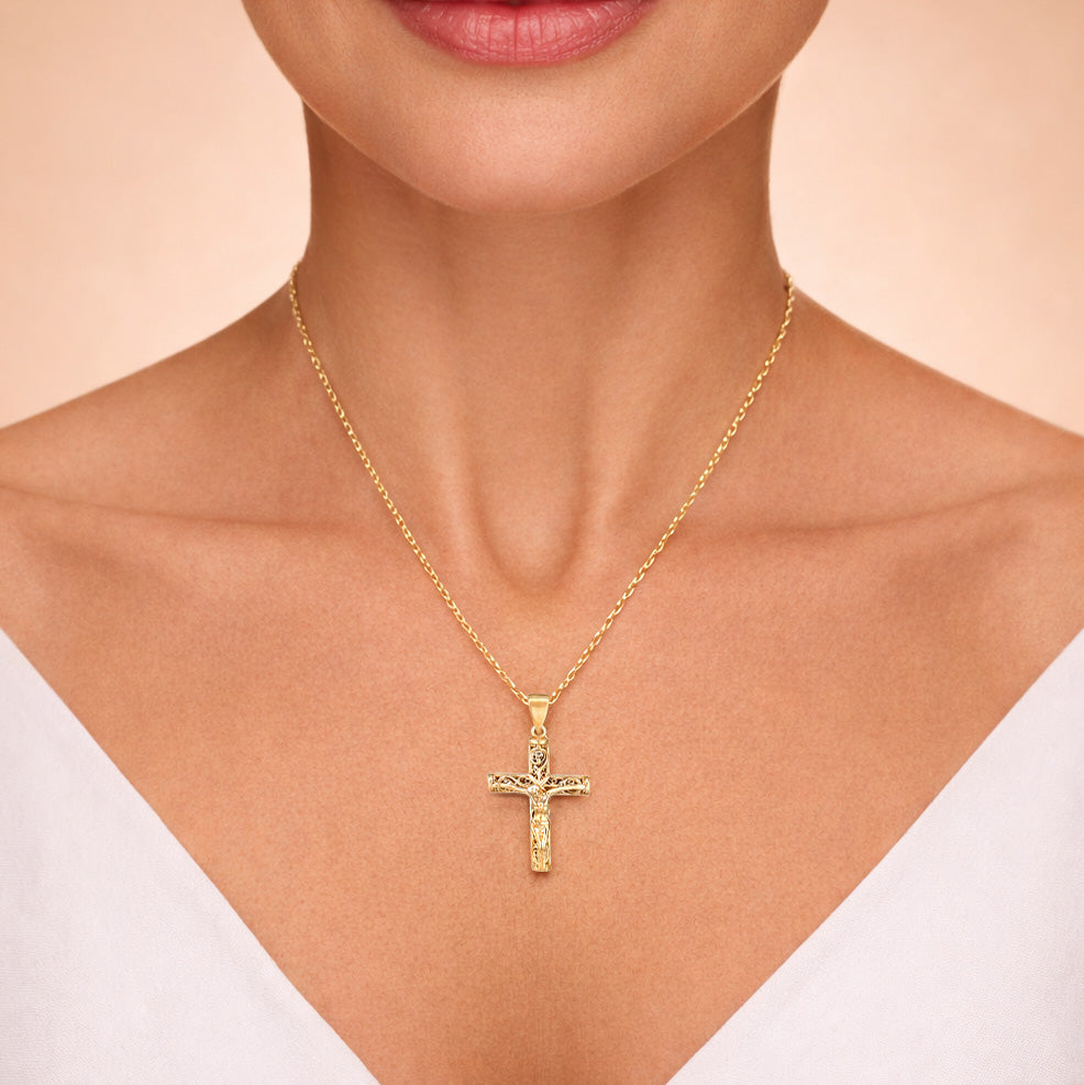 Crucifix Cross Pendant Religious Detail