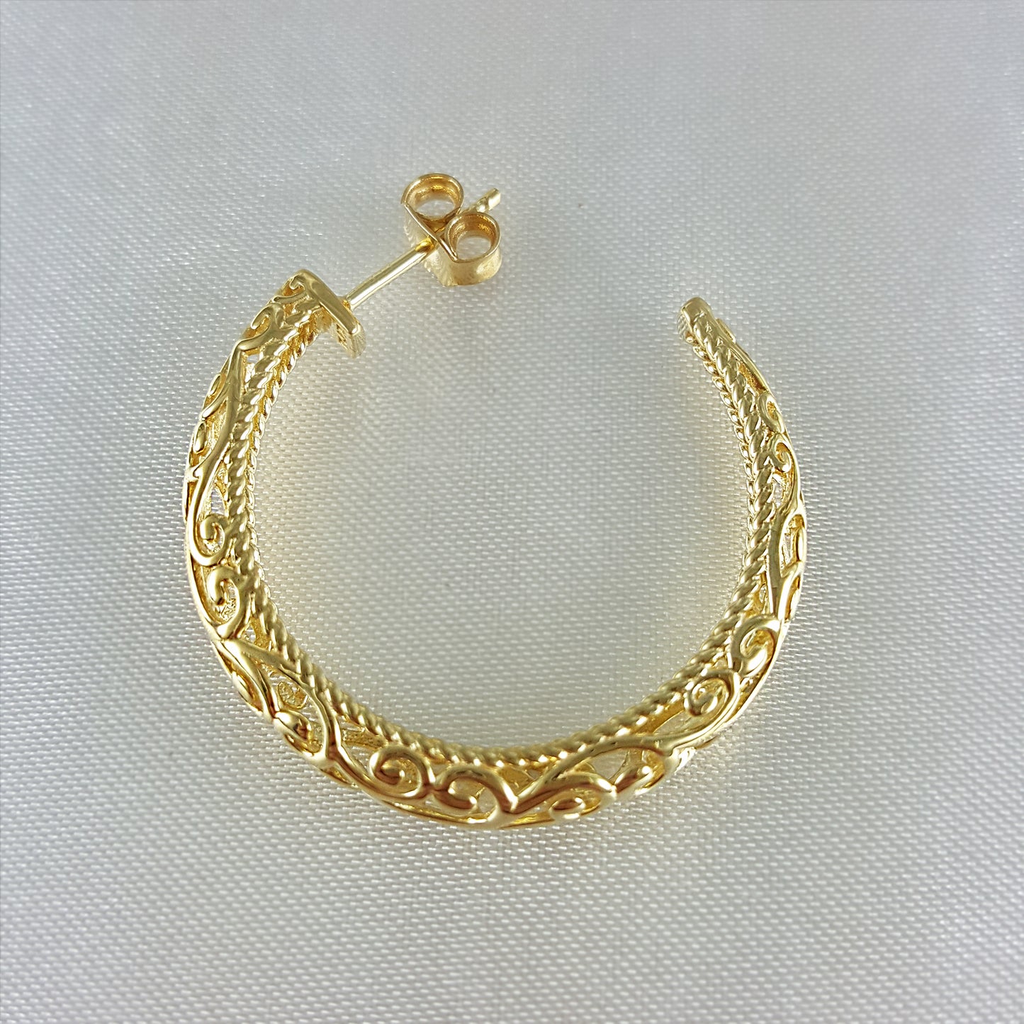 Scrollwork Vintage Style Hoop Earrings