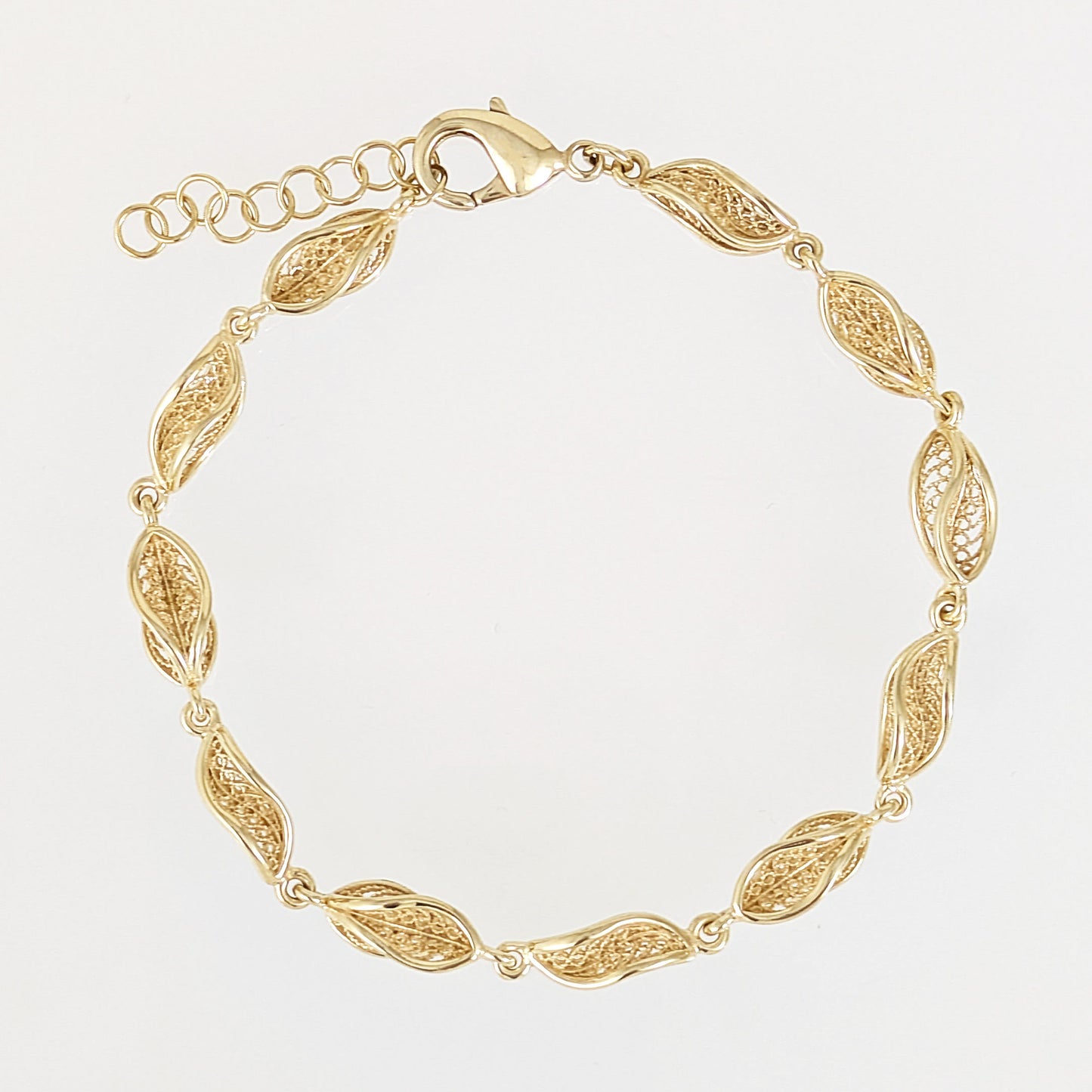 Marquise Filigree Link Bracelet Adjustable