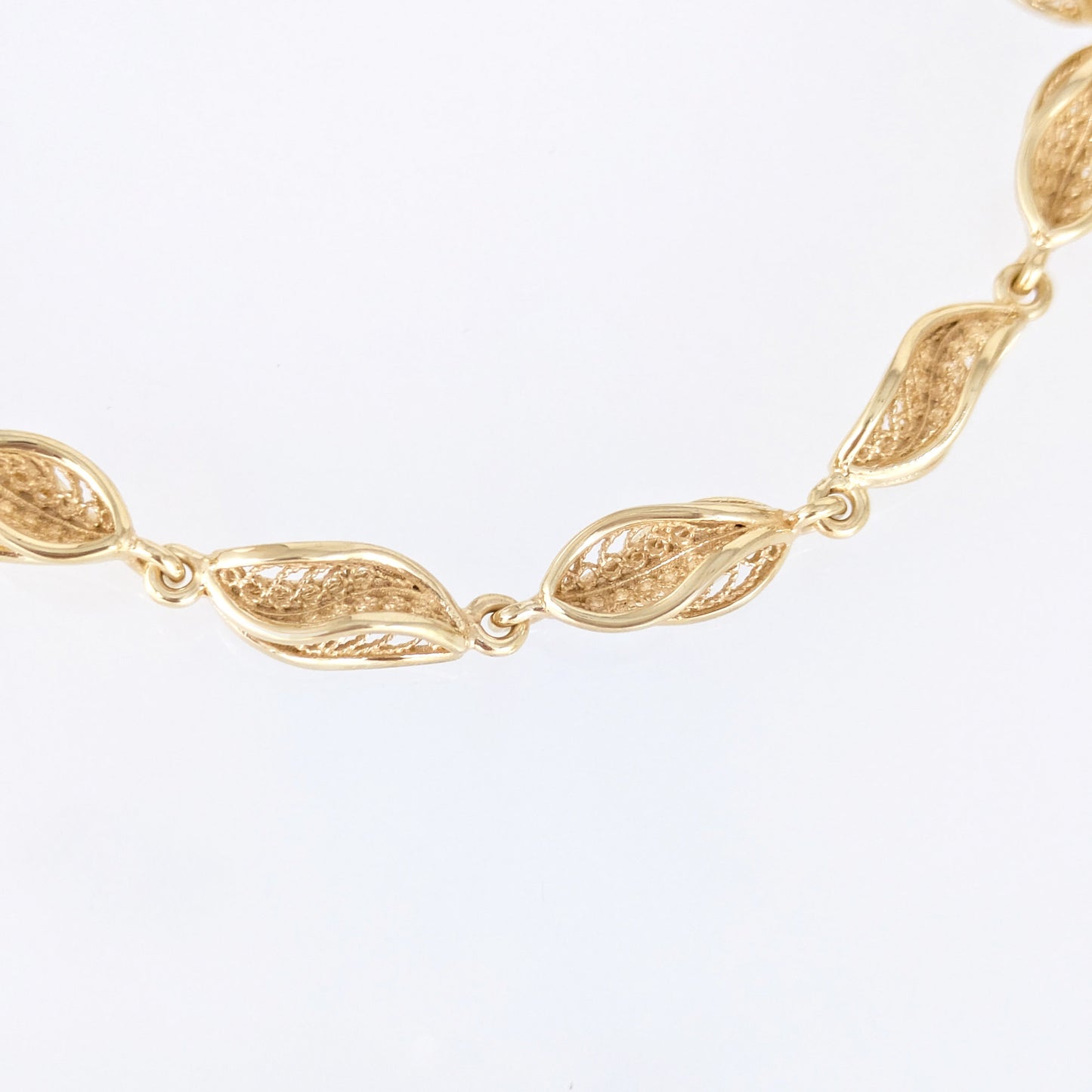 Marquise Filigree Link Bracelet Adjustable