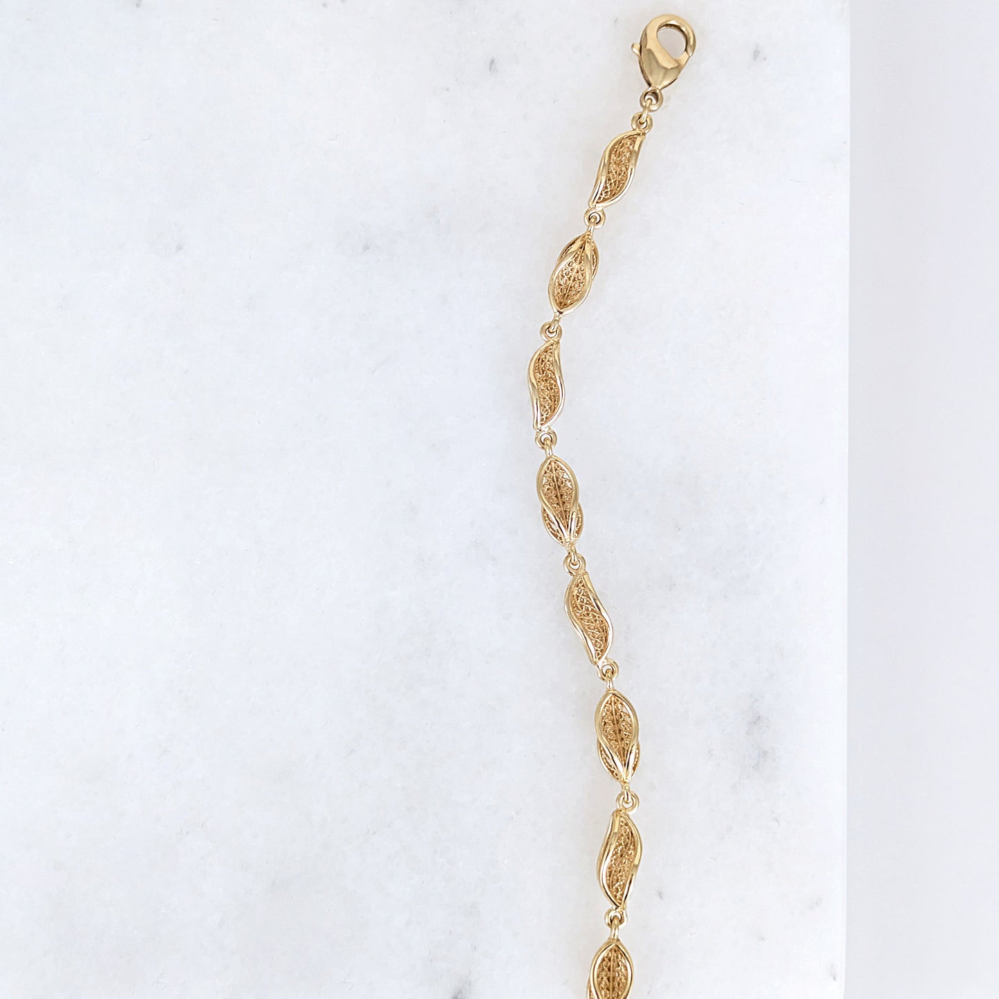 Marquise Filigree Link Bracelet Adjustable