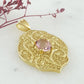 Filigree Pendant with Morganite-Colored Quartz – 10x14mm Gemstone