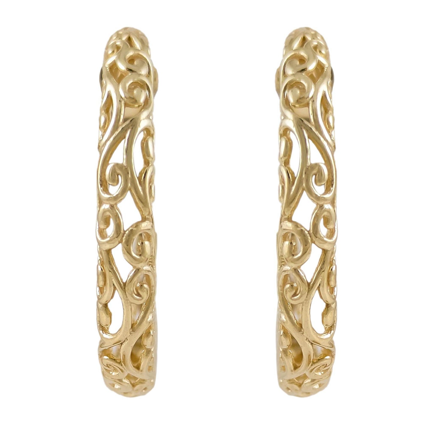 Swirl Filigree Half Hoop Earrings - TurkishBling