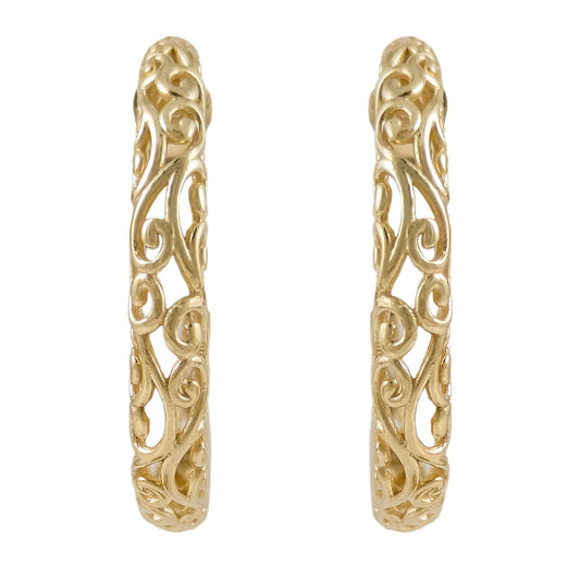 Swirl Filigree Half Hoop Earrings