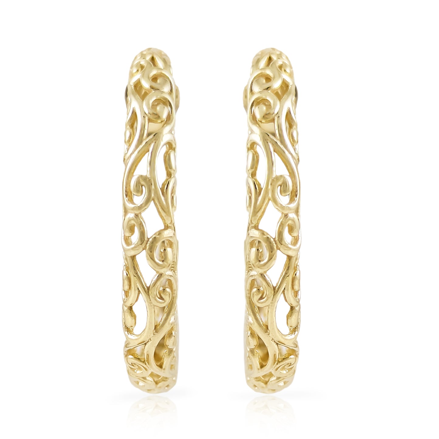 Swirl Filigree Half Hoop Earrings