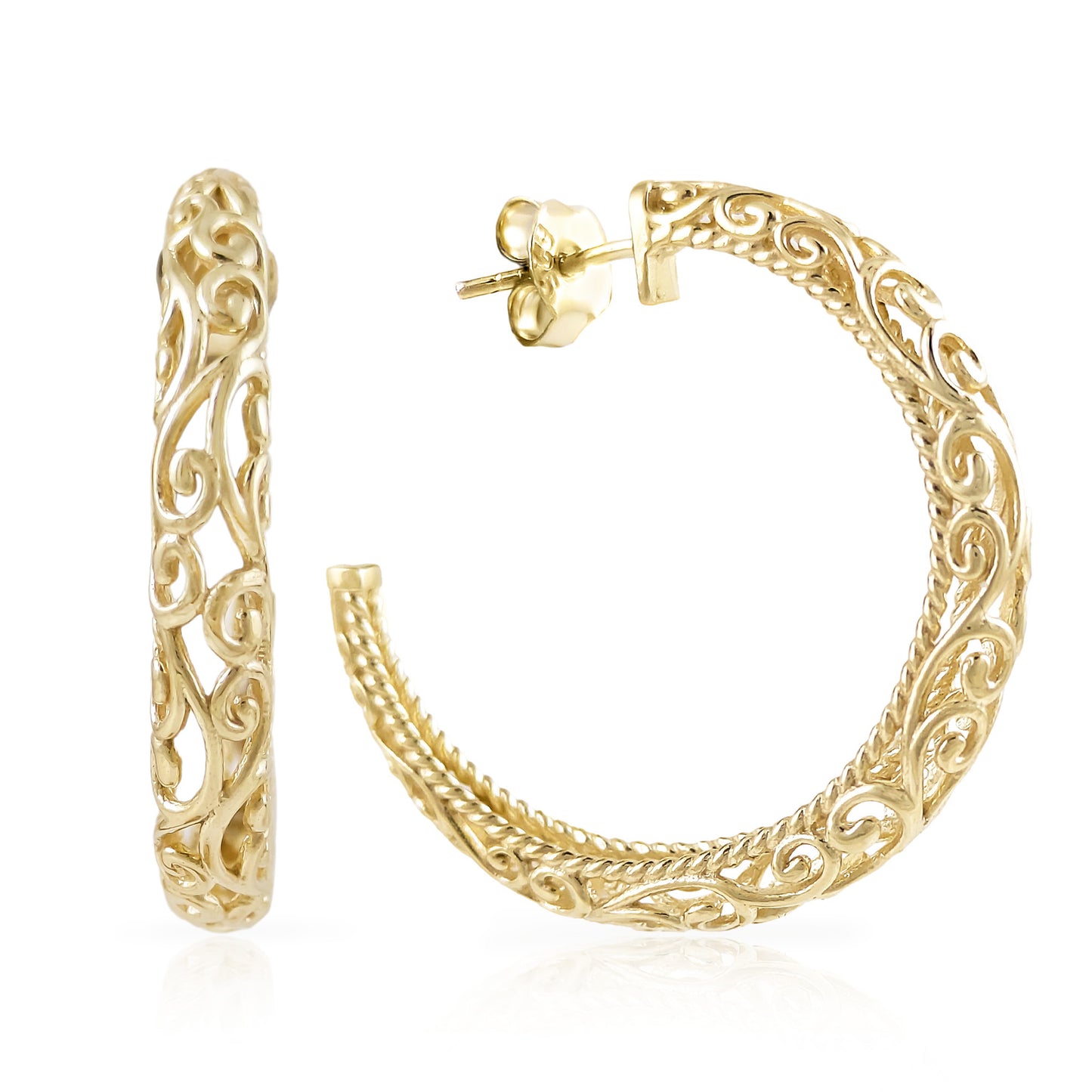 Swirl Filigree Half Hoop Earrings