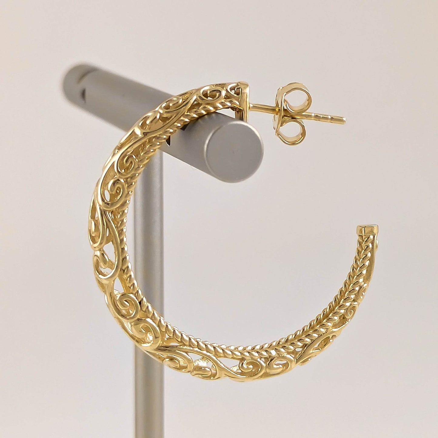 Swirl Filigree Half Hoop Earrings - TurkishBling