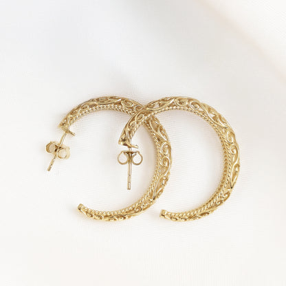 Swirl Filigree Half Hoop Earrings