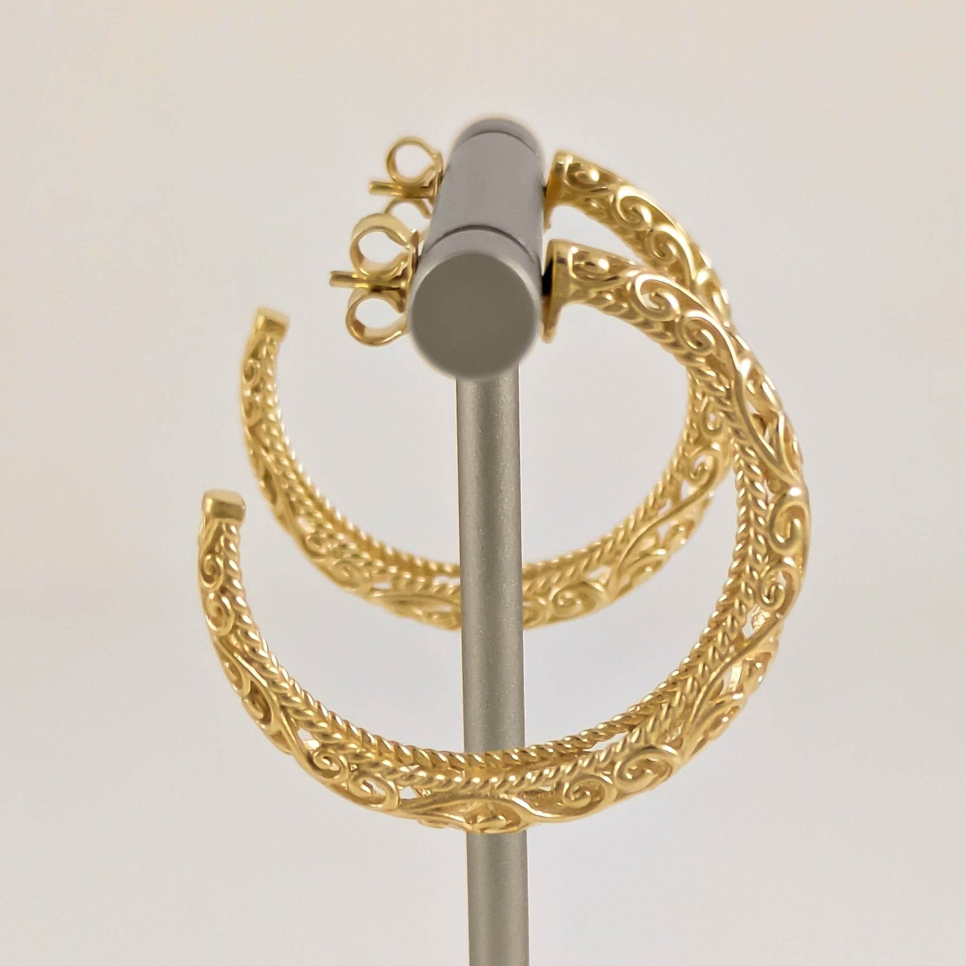 Swirl Filigree Half Hoop Earrings - TurkishBling