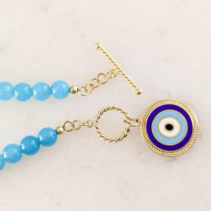 enamel evil eye pendant