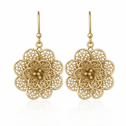 Filigree Flower Drop Earrings