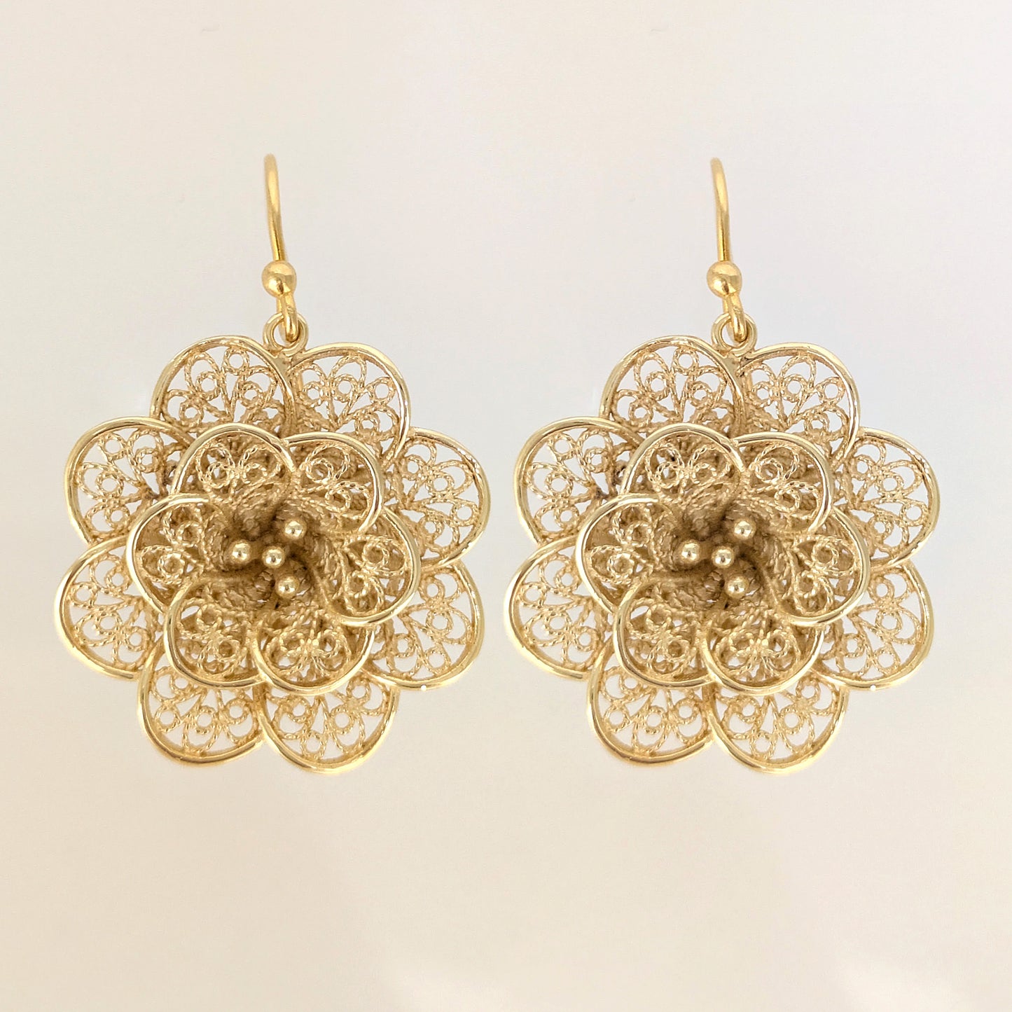 Filigree Flower Drop Earrings