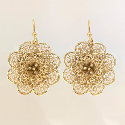 Filigree Flower Drop Earrings