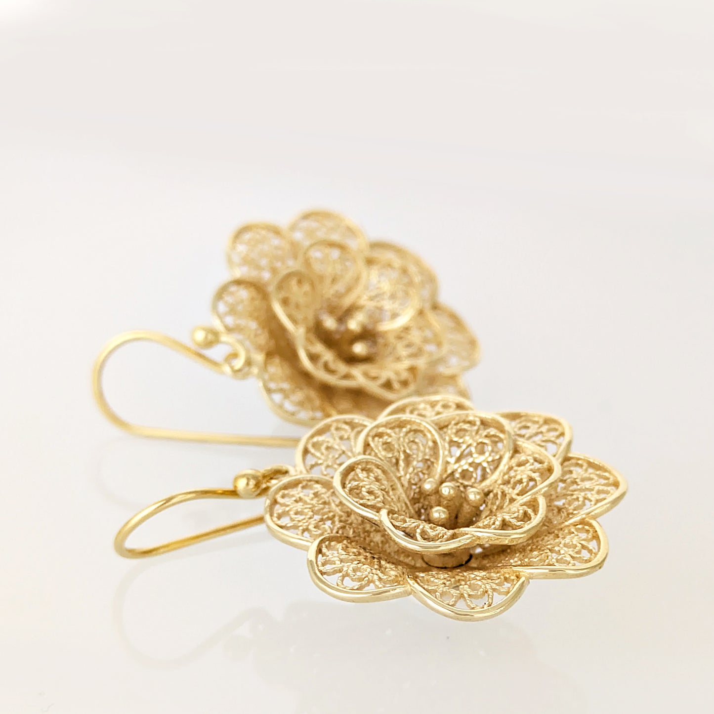 Filigree Flower Drop Earrings