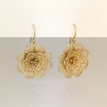 Filigree Flower Drop Earrings
