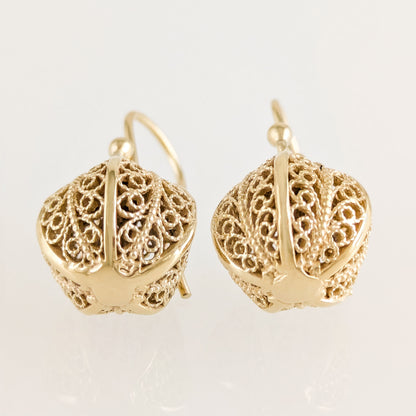 Ornate Filigree Ball Drop Earrings