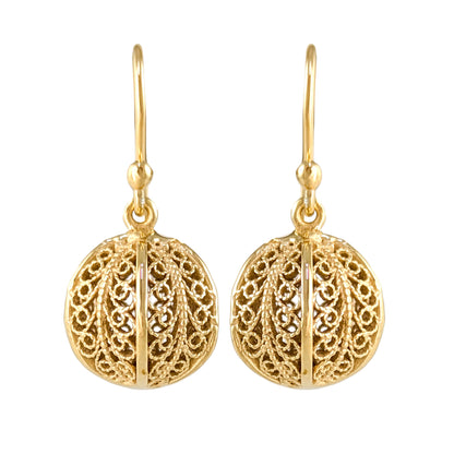 Ornate Filigree Ball Drop Earrings