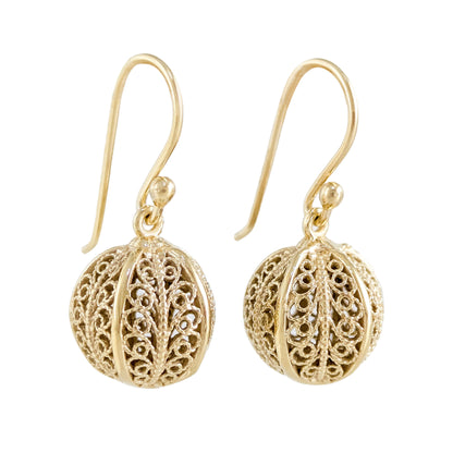 Ornate Filigree Ball Drop Earrings