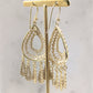 Gold Over Bronze Large Filigree Drop Dangle Earrings