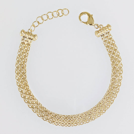 Bismark Woven Bracelet with Adjustable Extension 7in+1in - 4 row - TurkishBling