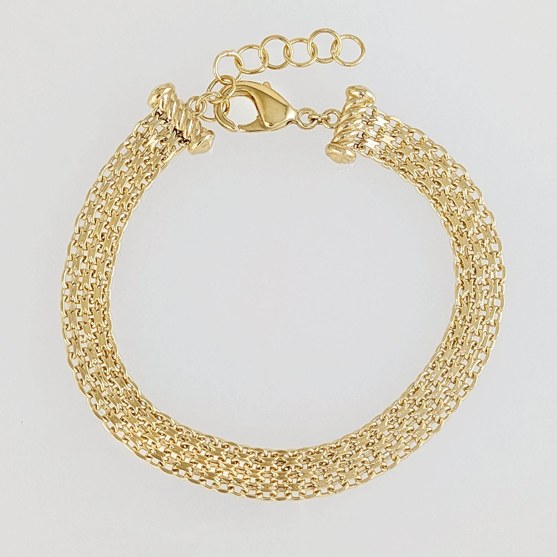 Bismark Woven Bracelet with Adjustable Extension 7in+1in - 4 row - TurkishBling