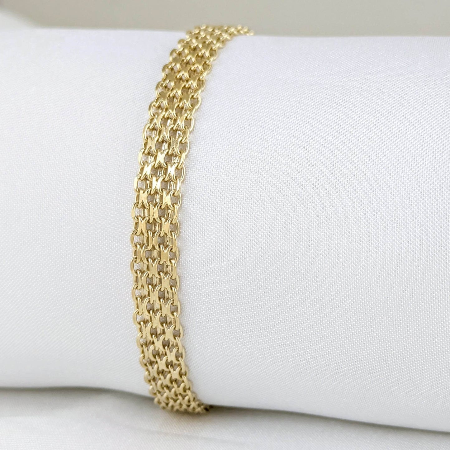 Bismark Woven Bracelet with Adjustable Extension 7in+1in - 4 row - TurkishBling