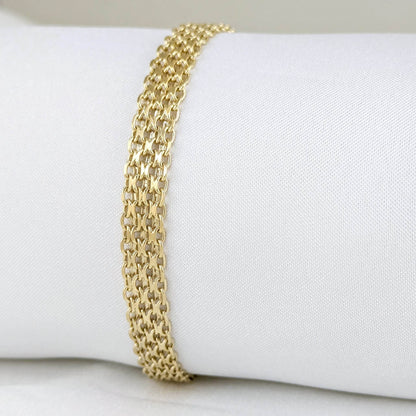Bismark Woven Bracelet with Adjustable Extension 7in+1in - 4 row - TurkishBling