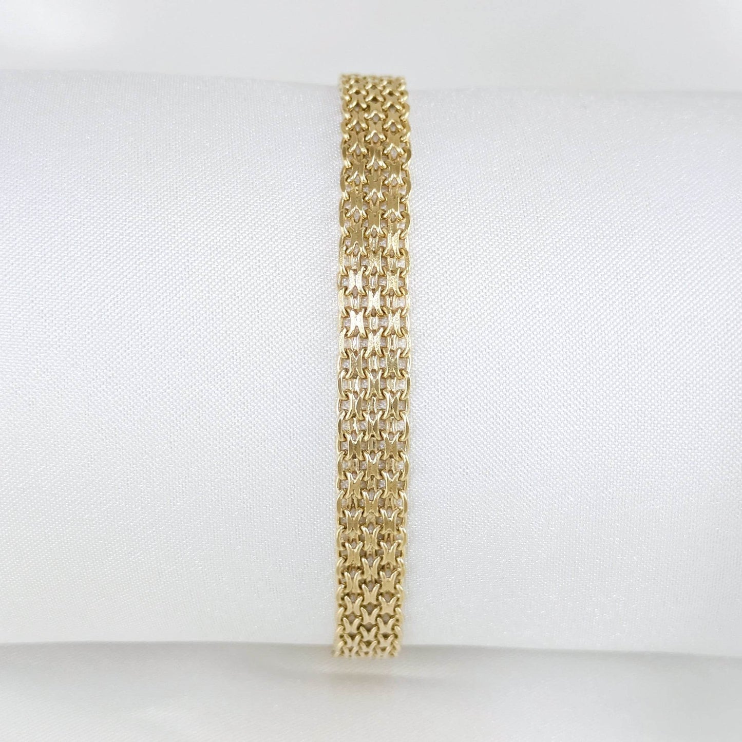 Bismark Woven Bracelet with Adjustable Extension 7in+1in - 4 row - TurkishBling