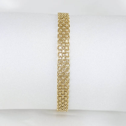 Bismark Woven Bracelet with Adjustable Extension 7in+1in - 4 row - TurkishBling