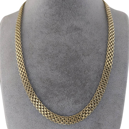 4-Row Bismark Chain Necklace - Adjustable Statement Gold Jewelry, Gold Over Bronze 18+2in - TurkishBling