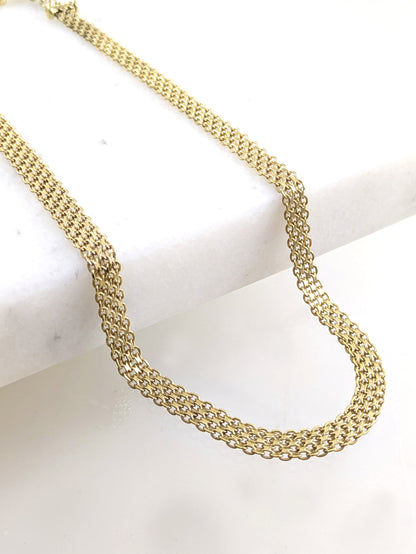 Multi-Strand Woven Bismark Necklace with Adjustable Extension 16in and 18in. options - 4row