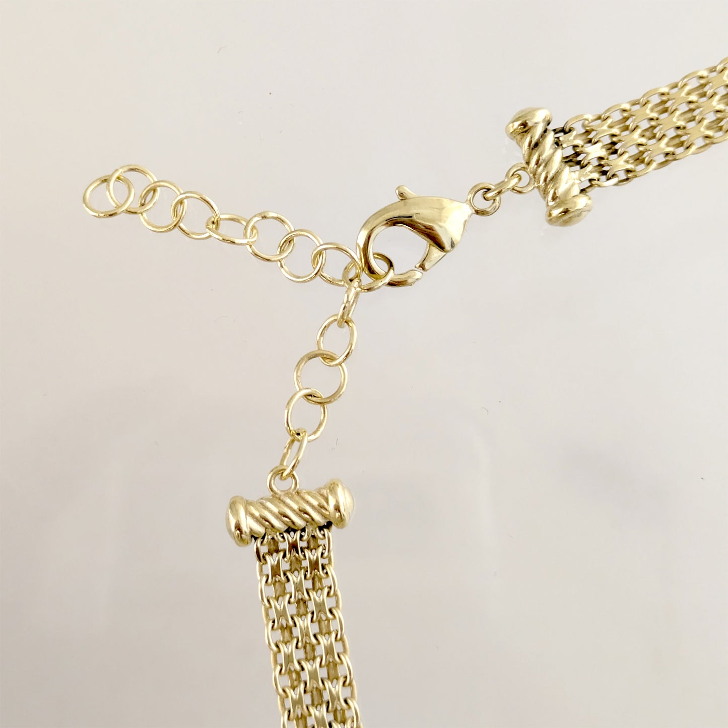 4-Row Bismark Chain Necklace - Adjustable Statement Gold Jewelry, Gold Over Bronze 18+2in