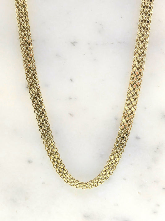 Multi-Strand Woven Bismark Necklace with Adjustable Extension 16+2