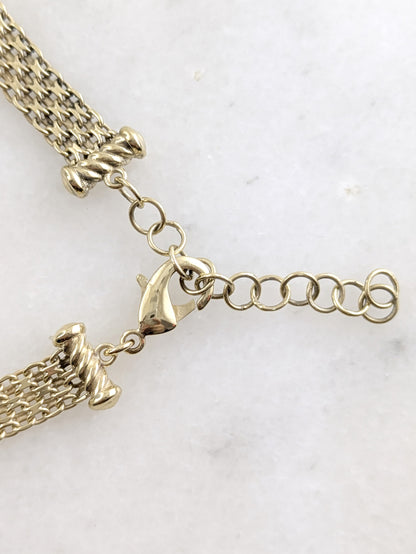 Multi-Strand Woven Bismark Necklace with Adjustable Extension 16in and 18in. options - 4row