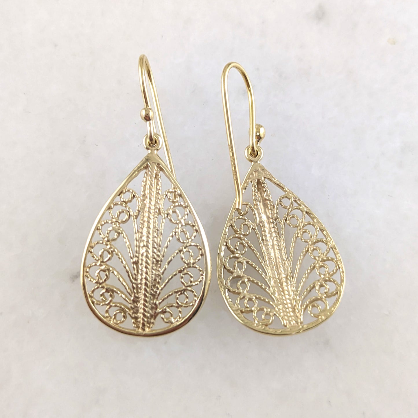 Teardrop Filigree Earrings – Delicate Openwork Design