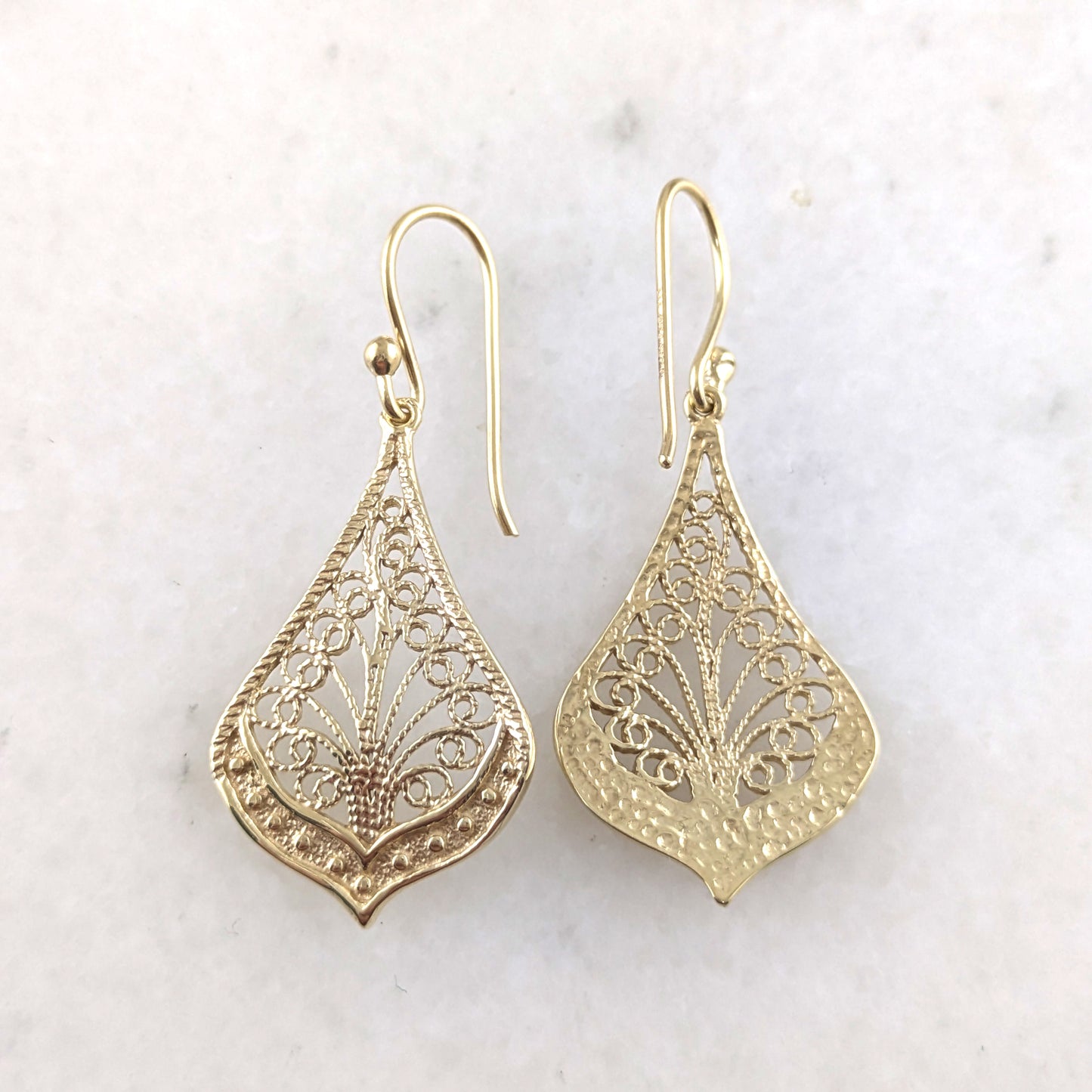 Ornate Filigree Drop Earrings – Lightweight and Elegant