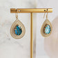 Gold over Silver Filigree Earring with Pear Turquoise Doublet