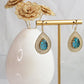 Gold over Silver Filigree Earring with Pear Turquoise Doublet