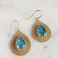 Gold over Silver Filigree Earring with Pear Turquoise Doublet