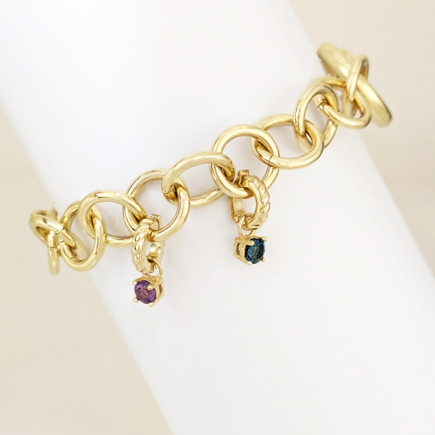 Bold Round Link Gold Tone Chain Bracelet
