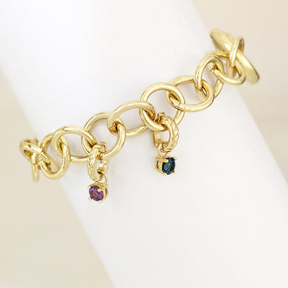 Bold Round Link Gold Tone Chain Bracelet