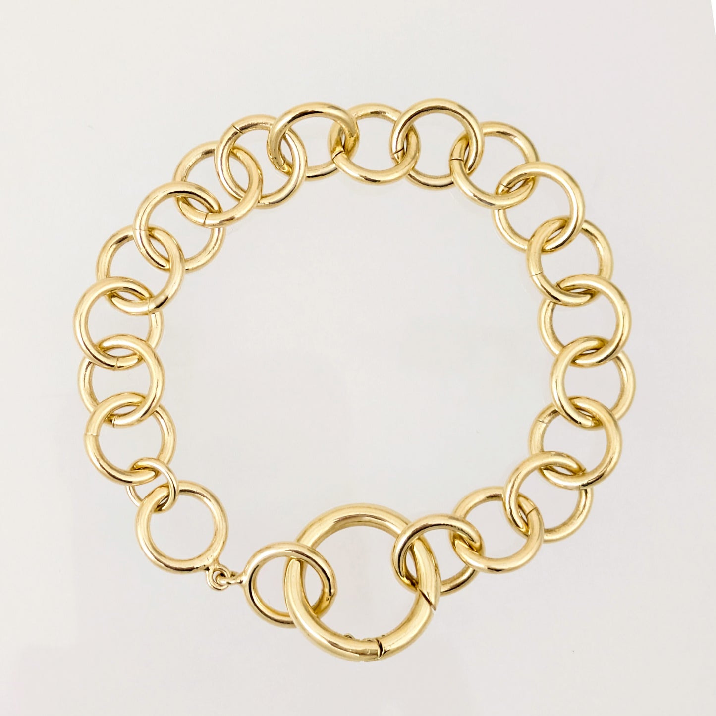 Bold Round Link Gold Tone Chain Bracelet