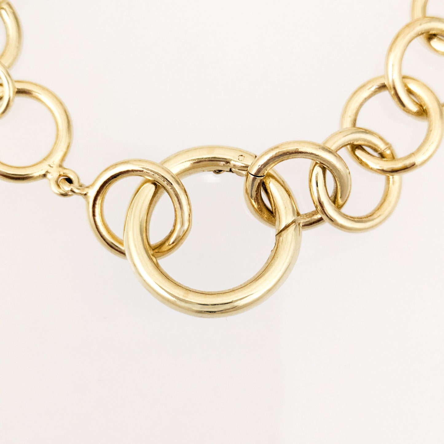 Bold Round Link Gold Tone Chain Bracelet