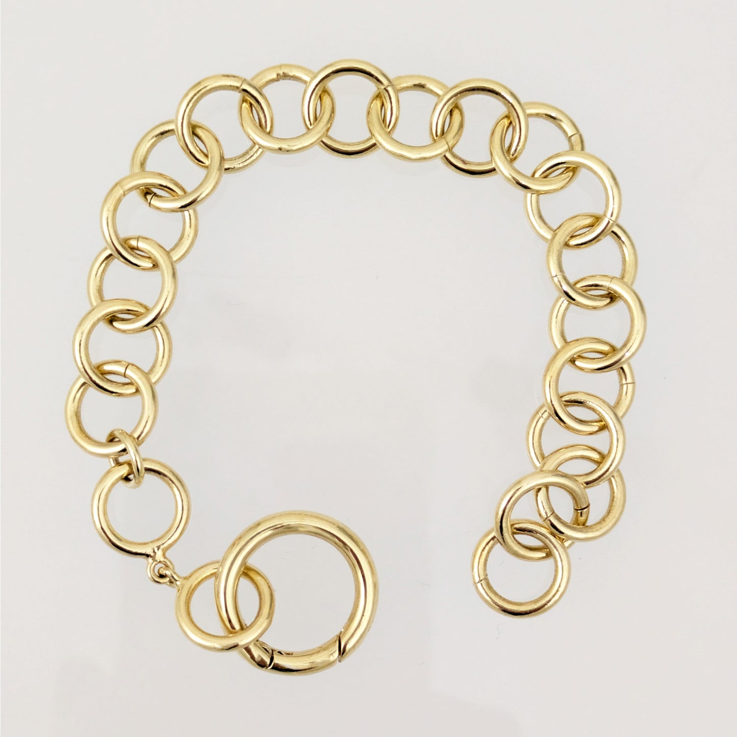 Bold Round Link Gold Tone Chain Bracelet