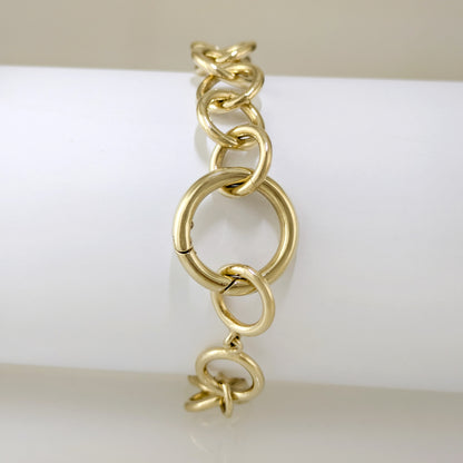Bold Round Link Gold Tone Chain Bracelet