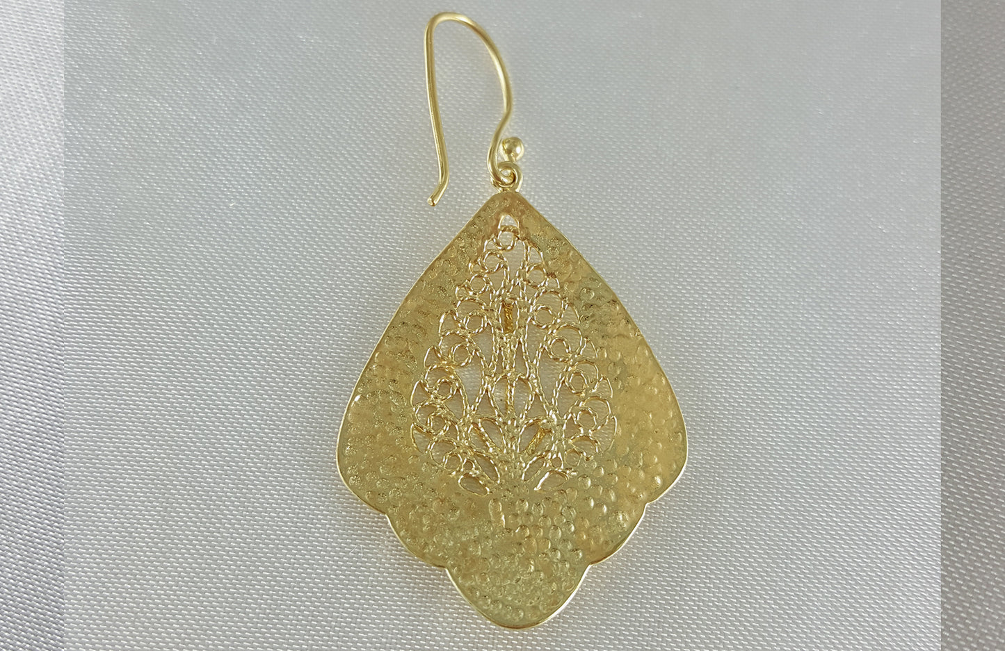 18K Gold Plated Fan Filigree Earrings