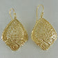 18K Gold Plated Fan Filigree Earrings