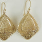 18K Gold Plated Fan Filigree Earrings