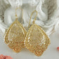 18K Gold Plated Fan Filigree Earrings